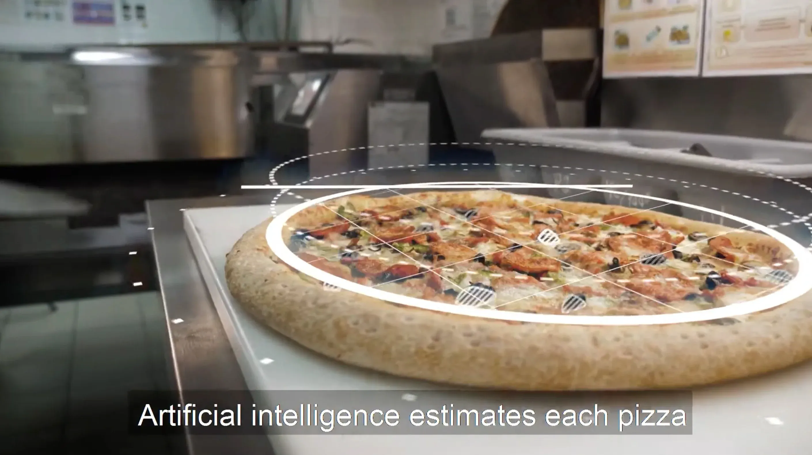 Анализ размеров пиццы. Кадр из видеоролика